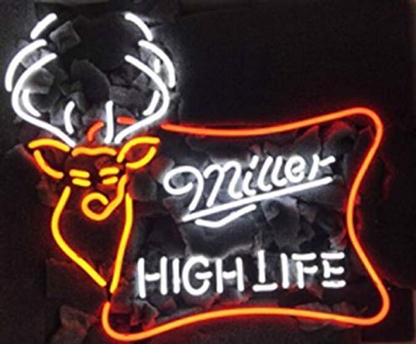 

Миллер High Life на открытом воздухе Deer Buck Stag неоновый знак (VariousSizes) Beer Bar Pub Man Cave Бизнес стекла свет лампы