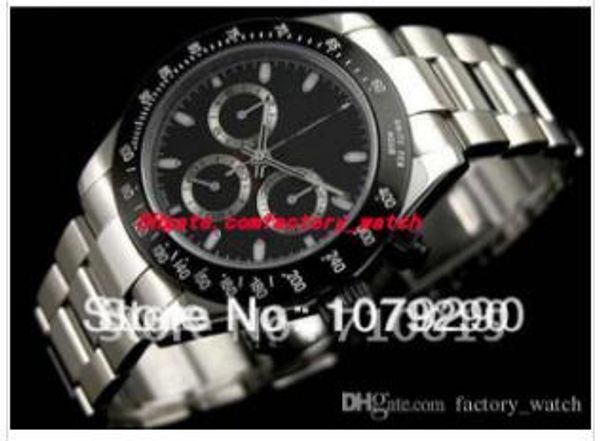 

luxury watch luxury eta 7750 movement 116520 black dial 40mm automatic chronograph mens men's watch watches, Slivery;brown