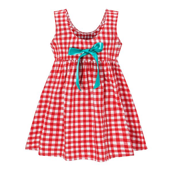 

дети платье infantil ребёнки хлопка рукавов gien проверка проверьте малыша платья девушки vestidos платья одежда 1шт груза падения, Red;yellow