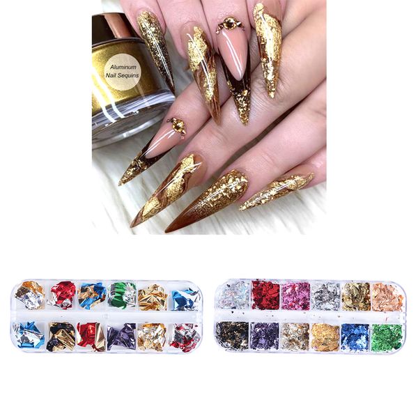 

nail glitter paillettes sparkle foil flakes manicure nails art accessory