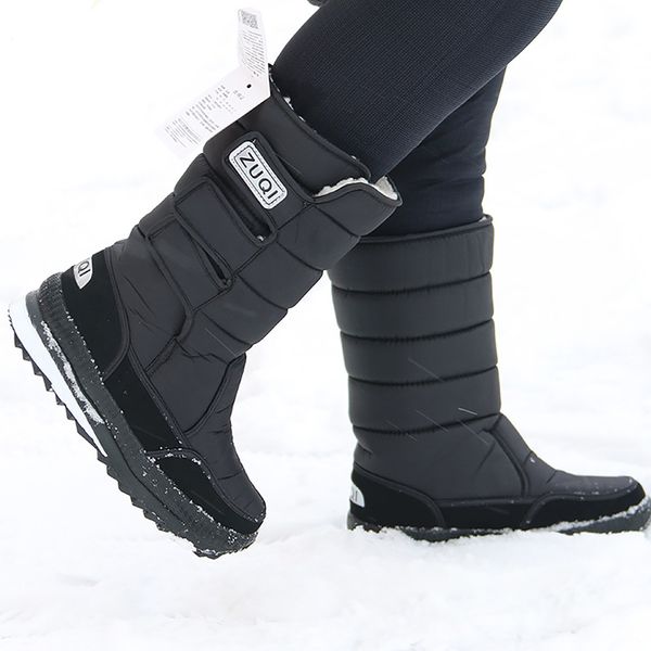 

snow boots man waterproof mid-calf boots windproof nice short plush winter men shoes big size 36-56, Black
