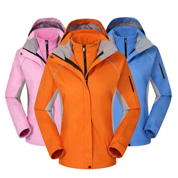 

winter outdoor camping soft shell thermal jacket women keep warm waterproof windproof fleece camping hiking soft shell jacket, Blue;black