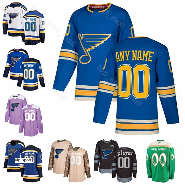 

custom ice hockey st. louis blues robert thomas jersey 55 colton parayko 7 patrick maroon 49 ivan barbashev st patricks day green, Black;red