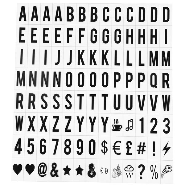 

104pcs cinematic lightbox замена буквы цифры знаки черный для a4 light up letter box вход message board 65.4x35mm (led