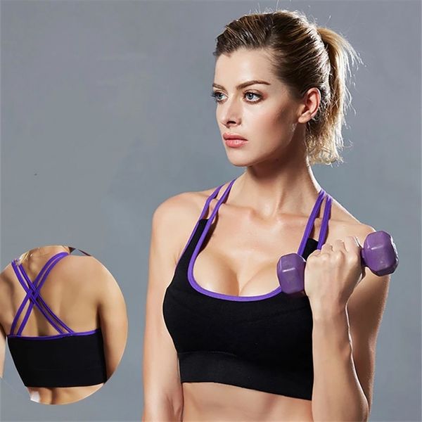 

women sport bra black padded yoga brassiere fitness sports tank female sport jogging yoga bra push up sports, White;black