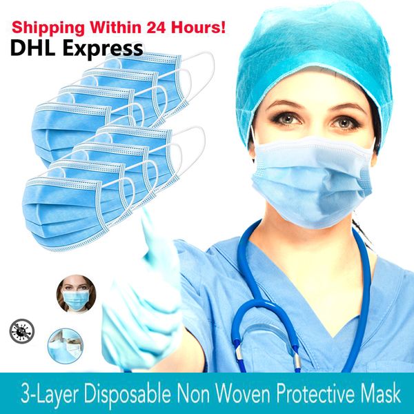

50dhl штук пятно одноразовые 3 слоя пыли защита лица antiflu пылезащитный fly wipe маски