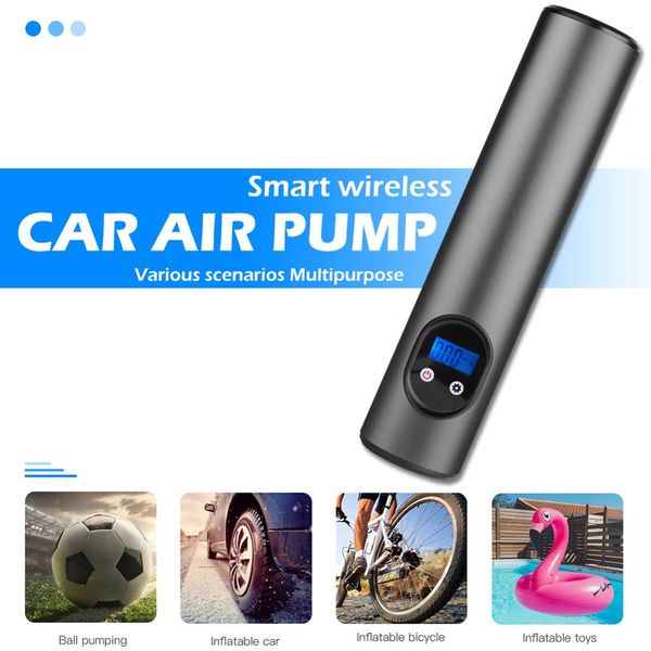 

cordless portable inflator car tyre pump rechargeable intelligent wireless anti-fall waterproof car bicycle tire ball no battery
