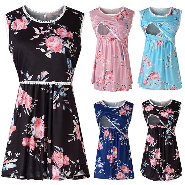 

pregnant maternity sleeveless vest breastfeeding top Tank Blackless Nursing tops blouse nuese clothes for women ZF
