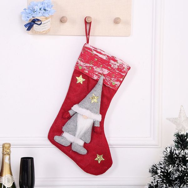 

рождественские куклы чулки носки мультфильм безликий подвеска ткань украшения куклы украшения рождественской елки носки мешок подарков для д