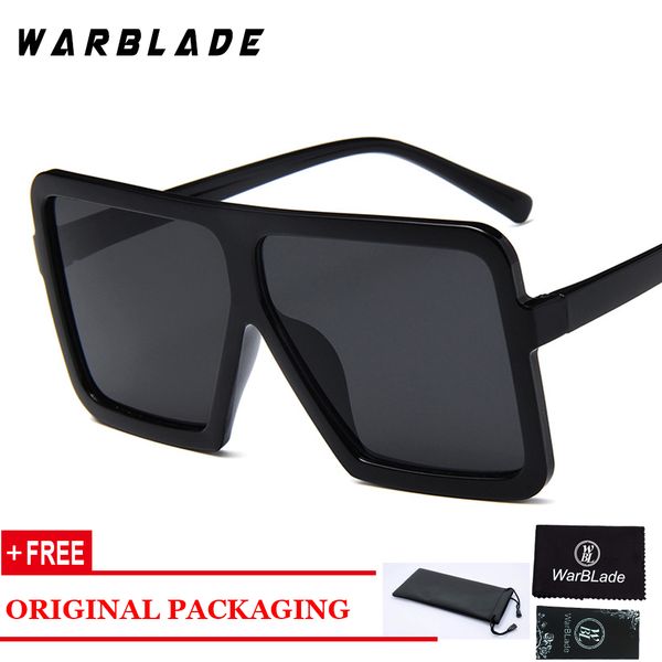 

2018 oversize square sunglasses women vintage brand gradient lens shades sun glasses men big black frame glasses, White;black