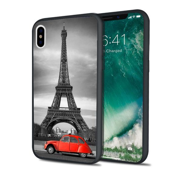 

coque eiffel tower car phone case for iphone 11 pro xs max xr 8 7 6s plus 5s se 5 case black soft silicone cover.