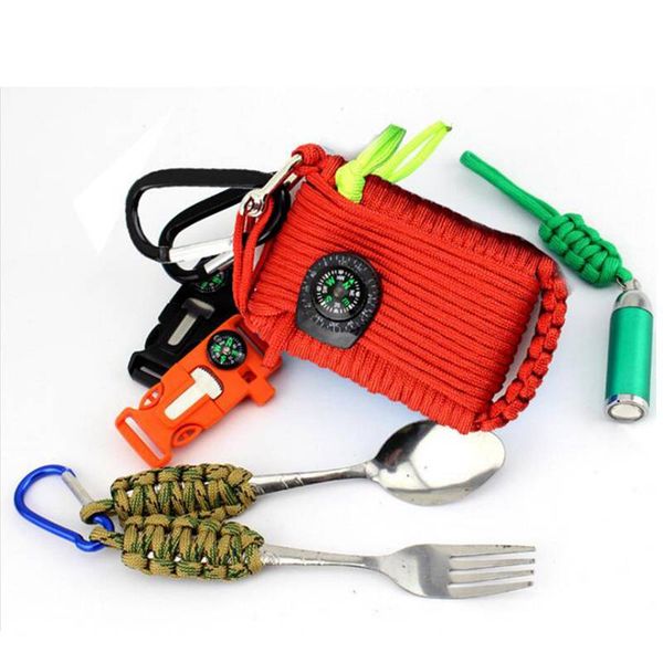 

29 in 1 outdoor emergency bag multifunction safety survival kit camping hiking first-aid survival tool box self-help case pouch