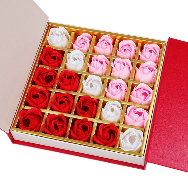 

25pcs rose flowers scented soap bath body perfumed soap petal flower soaps wedding decoration valentine day new year gifts, Pink;blue