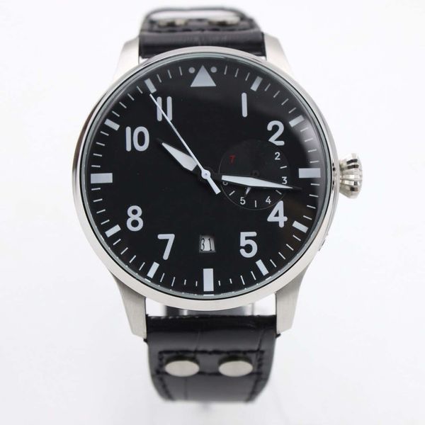 

iw 327004 top luxury мужские часы pilot mark xviii 40мм черный циферблат коричневый кожаный ремешок автоматические механические часы мужские, Slivery;brown