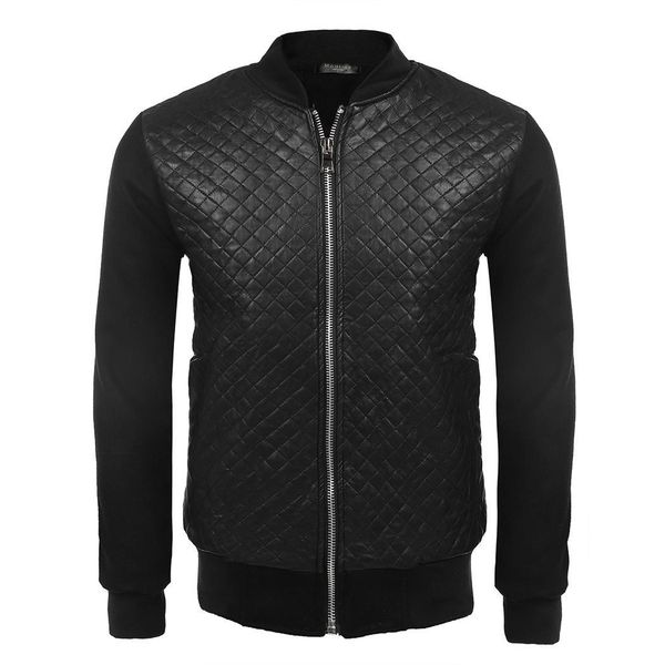 

new men casual stand collar long sleeve solid coat autumn, winter baseball bomber jacket pockets, sleeve, Black;brown
