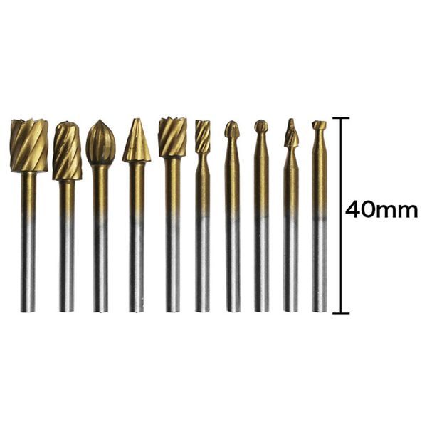 

10pcs/set high speed steel 1/8 inch shank woodworking rotary file