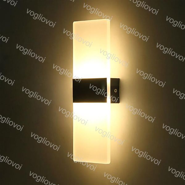 

wall lamps 6w 12w led acrylic wall light ac85-265v wall sconce living room bedroom background corridor patio lamp dhl