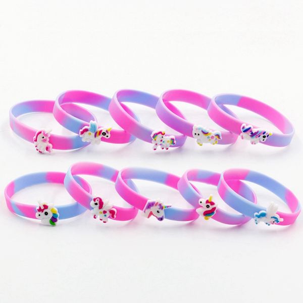 

colorful unicorn bracelets for kids festival promotion gifts womens cuff plastic bangles fashion jewelry send random, Black