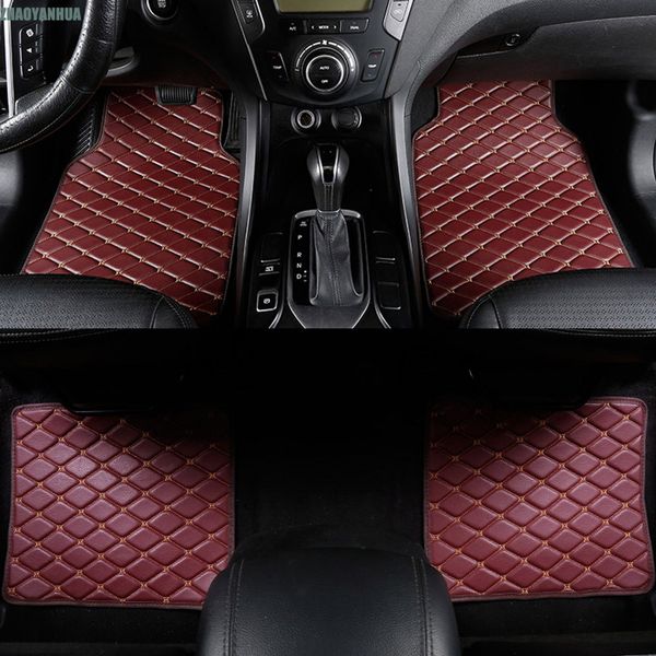 

zhaoyanhua car floor mats case for ix25 elantra santafe sonata solaris tucson car-styling leather anti-slip carpet liner