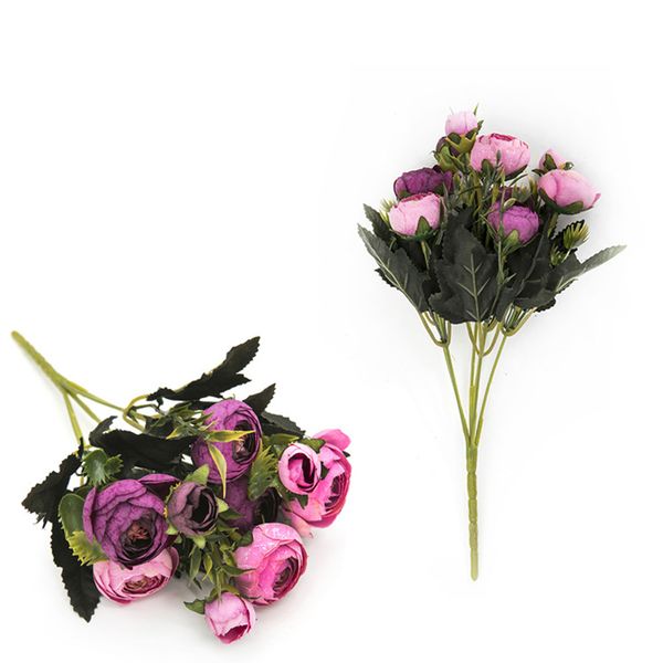

1pcs artificial flowers fake roses 6 branches living room office home decoration