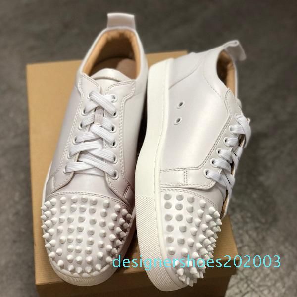 

spike sneakers red bottom shoe low cut suede spike shoes men and women shoes party wedding crystal leather sneakather sneakers zone d03, Black