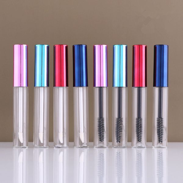 

10ml empty lip gloss tubes lip glaze brush makeup cosmetic container, mascara tubes refillable diy eyelash bottle f3903