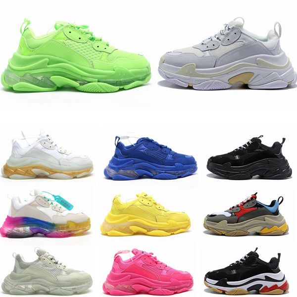 

2020 fashion crystal bottom paris clear sole mens designer sneakers vintage dad platform women luxury casual shoes trainers 36-45