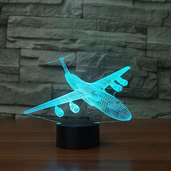 

acrylic material colorful 3d night light creative electronic led night light airplane shape night light