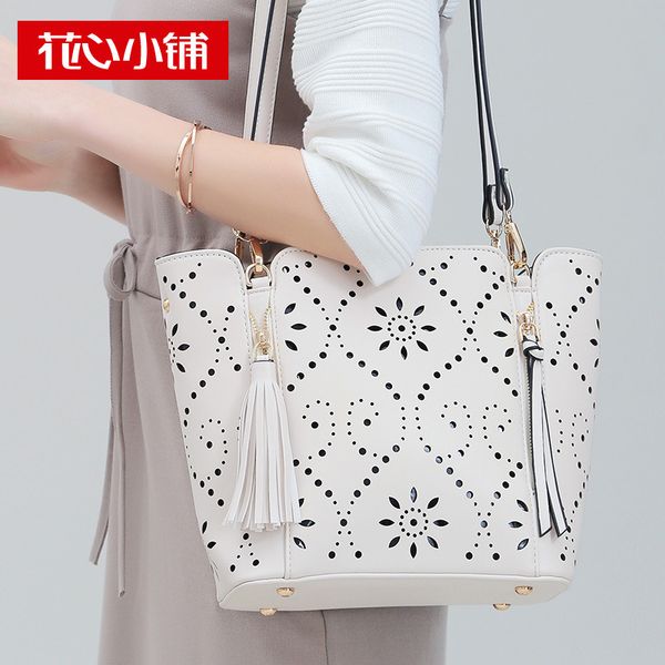 

pu bag shoulder bag women's new hollow tassel messenger fashion women bucket