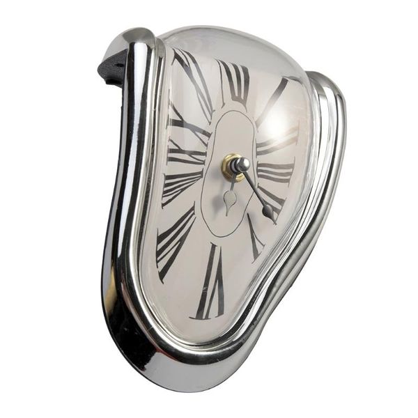 

plastic bedroom dali style battery operated quartz living room surreal melting silver decorative distorted wall clock