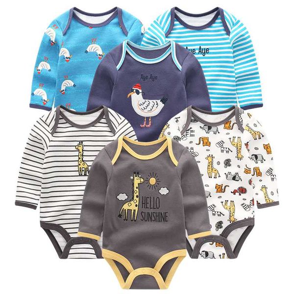 

baby boys girls clothes long sleeve baby romper 3/6pcs newborn infant cartoon pattern overalls ropa jumpsuit&clothing, Blue