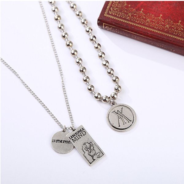 

ins popular new accessories niche retro necklace ancient silver sweater chain personality hipsters wild pendant accessories
