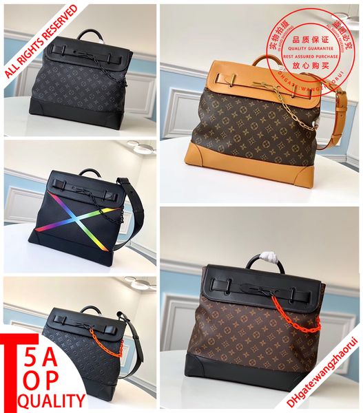 

5a designer bags steamer shoulder handbags messenger bags m44473 men briefcase real leather computer bag luxury wallet with box, Black