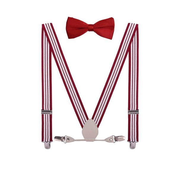 

deobox kids suspenders and bow tie with 4 clips for celebration, Black