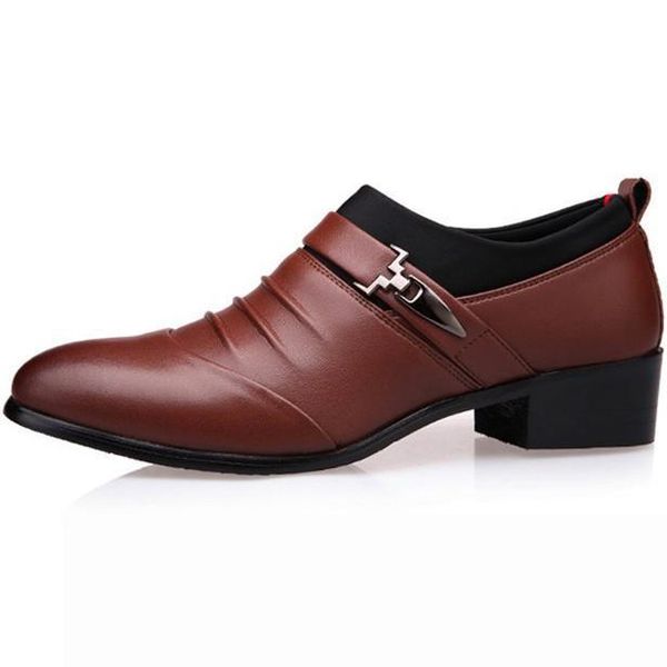 

men white pointed toe wedding dress shoes synthetic leather metallic loafers slip on formal business suit shoes mocassin homme, Black