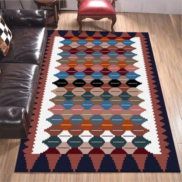 

rugs for children rooms colorful geometric ethnic style diamond pattern carpet bedroom rug hand wash non-slip area rug