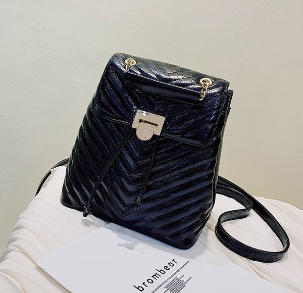 

designer women backpack fashion students schoolbag large capacity lady chain drawstring backpack designer thread twill backpack