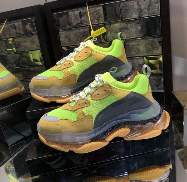 

women men luxury dad casual shoes crystal bottom triple-s leisure shoes sneakers for men women vintage old grandpa trainer chaussures n01, Black