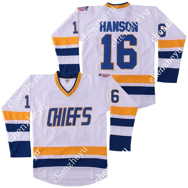 

hanson brothers # 16 чарльстаун главной пощечины выстрел белого хоккей джерси, Black;red