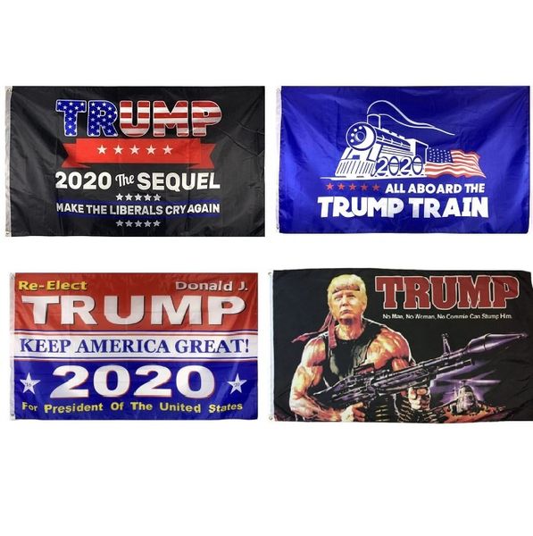 

trump flag banner 3x5ft wholesale 2020 donald train rambo tank re-elect women troops 3x5 flag trump 5x3 ft for us president election