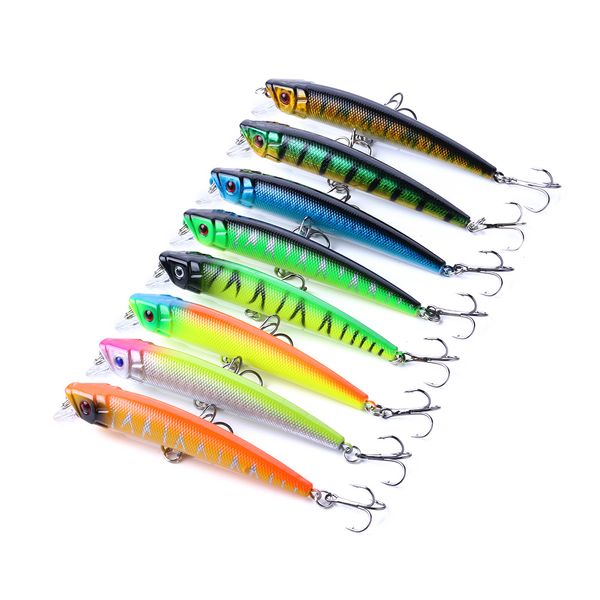 HENGJIA Commercio All'ingrosso 500 pz Minnow Esche da pesca 9.5 CM 7.3G 6 # ganci Esche Dure Bastone esca BREAM/TROTA Q