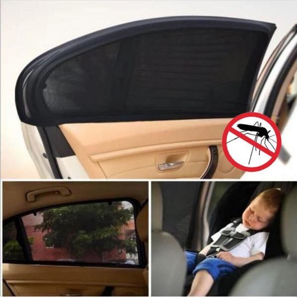 

vehemo 2pcs black auto window cover car vehicle door window uv protection sun shade mesh material visor cover universal