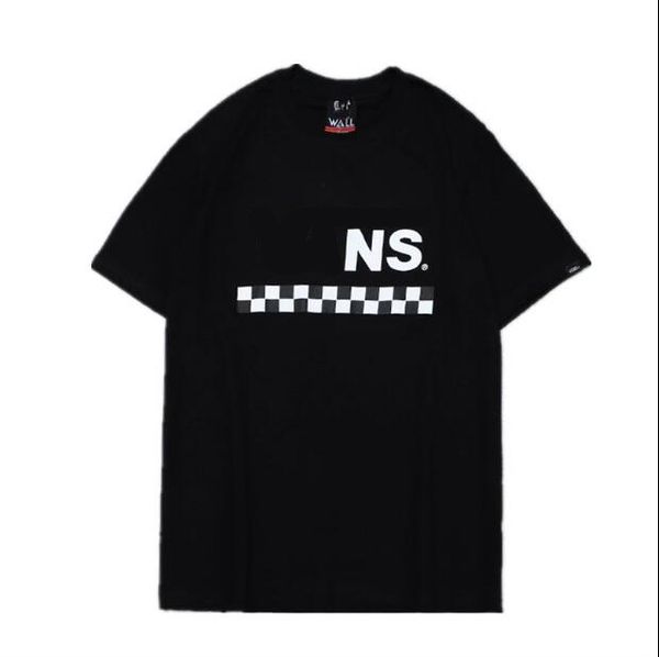 

Checkerboard T-shirts Men Women Hip Hop O-neck Cotton T-shirt Tee Black Designer Men Tops