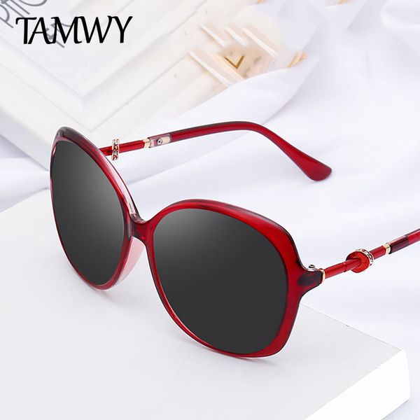 

tamwy brand design luxury women polarized sunglasses 2019 lady sun glasses female rhinestone temple shades eyewear uv400 t2221, White;black