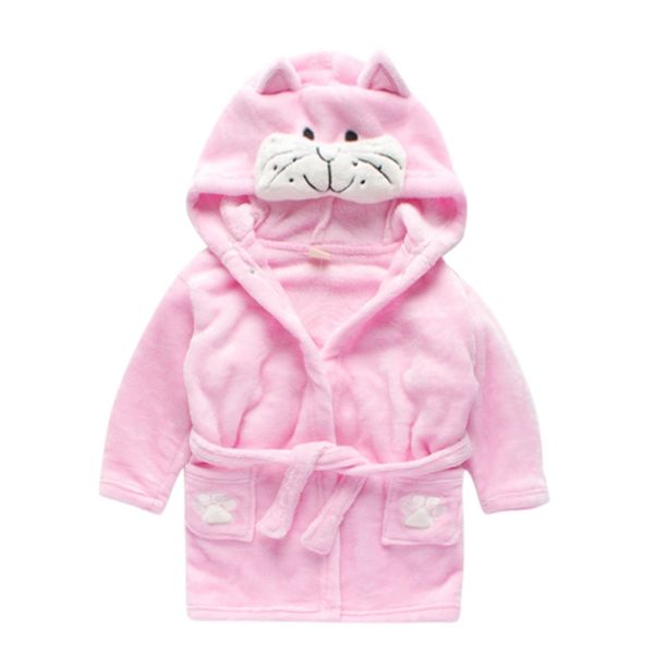 

1pc children boy and girl bath hooded bathrobes cartoon animal homedress robes cute pajamas, Blue;red