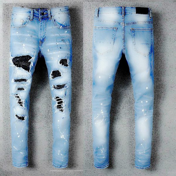 

new mens designer pencil jeans letter print white jeans fashion club arn12 mens delivery hip hop skinny jeans fast shipping, Blue