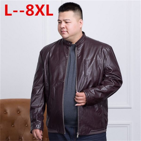 

longhongyu plus size 8xl 6xl 5xl 4x brand pu motorcycle leather jackets men, autumn winter clothing,male casual black red coats