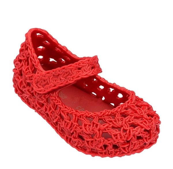 red infant sandals