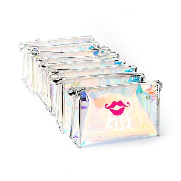 

мода женщин косметика сумки красочные лазерная макияж сумка прохладный голографического сцепления косметический мешок transparent дети девуш