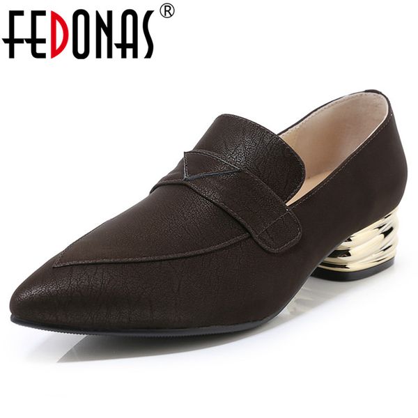

fedonas classic design female genuine leather pumps shallow pointed toe women pumps spring autumn office basic shoes woman, Black